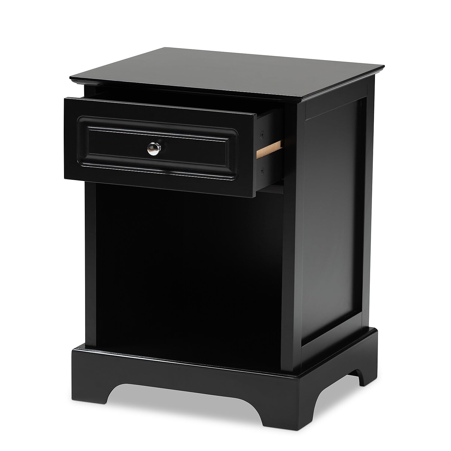 Baxton Studio Chase Modern Transitional Black Finished 1-Drawer Wood End Table